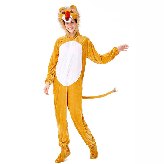 Zhumilian Parent-Child Halloween Party Costume Animal Performance Wear Adult and Kids Playful Lion