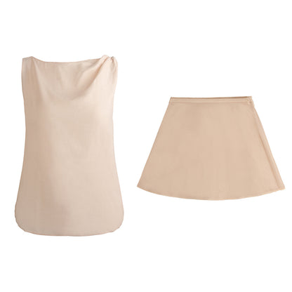 Crush Delicate Sister_Summer Series Knotted Top / Asymmetrical Flared Skirt