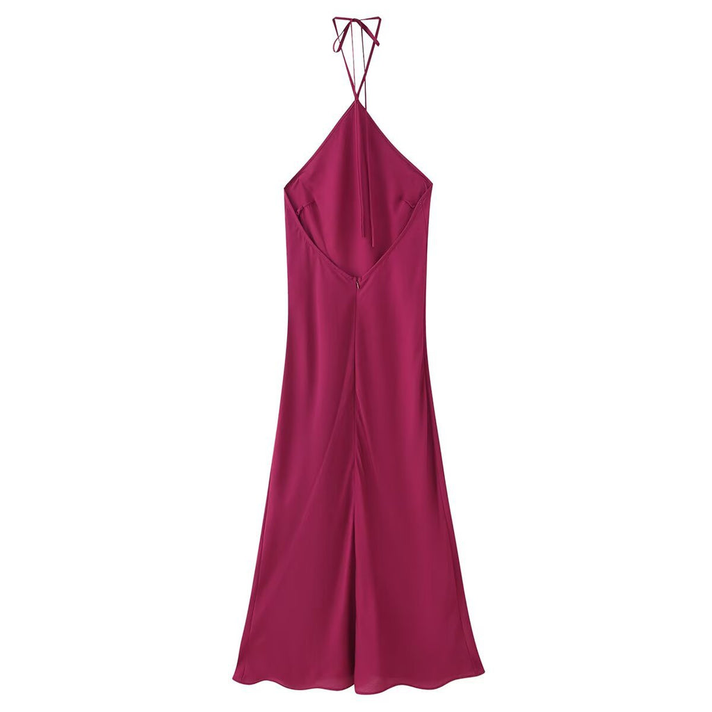Summer European and American Fashion Casual Linen Strap Dress for Women