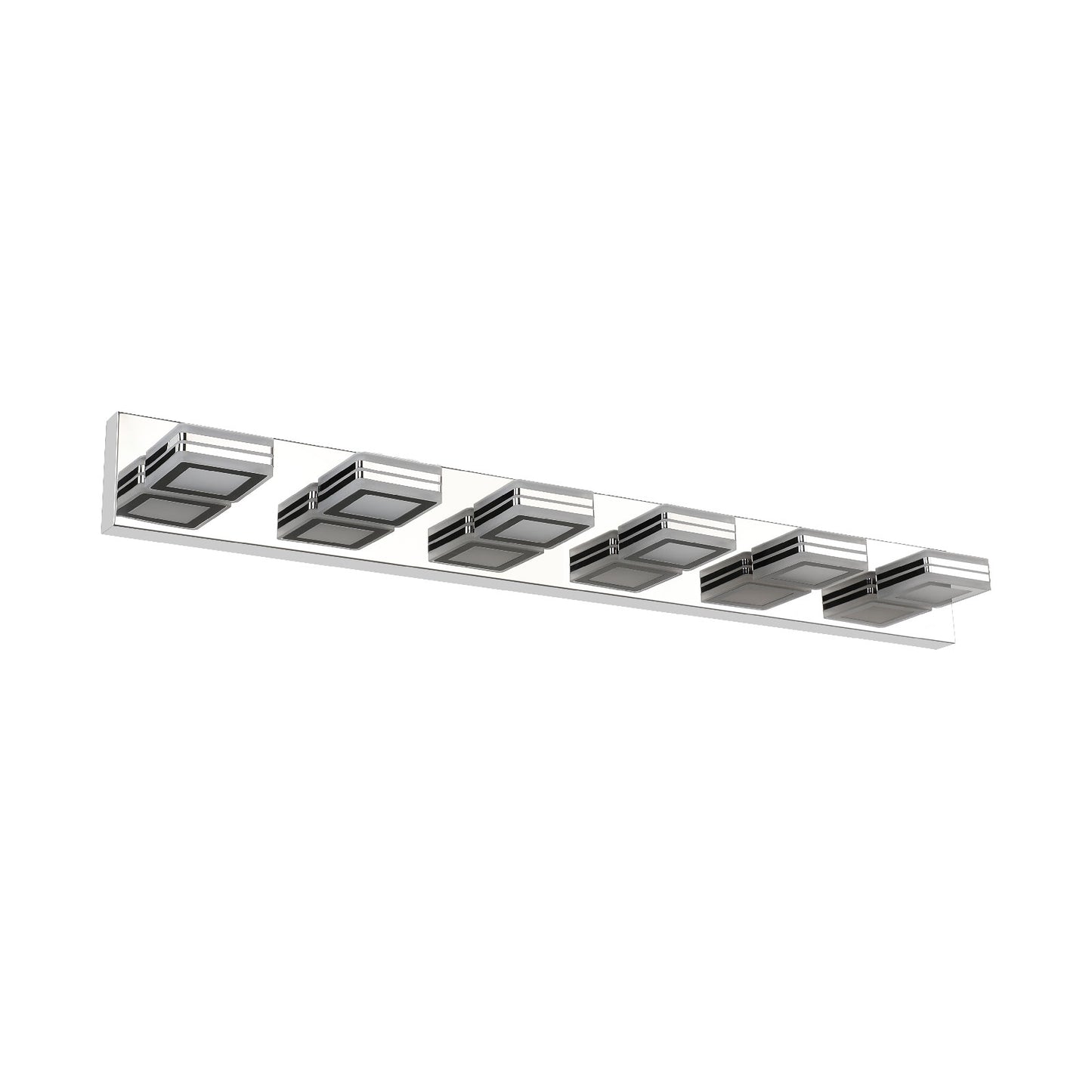مصباح مكياج عصري LED كروم، مصباح مرآة مكياج 6 مصابيح أكريليك كروم