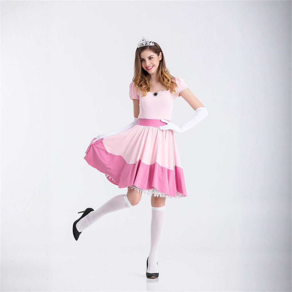 Pink Princess Peach Party Princess Costume Performance Wear