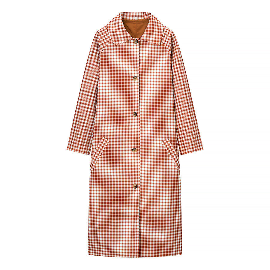 Chic Casual Versatile Classic Plaid Trench Coat for Women