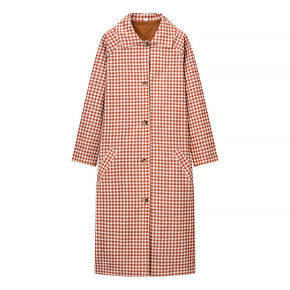 Chic Casual Versatile Classic Plaid Trench Coat for Women