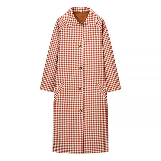 Chic Casual Versatile Classic Plaid Trench Coat for Women