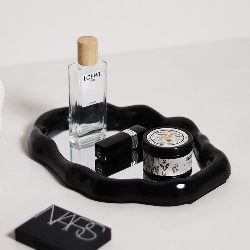 Cloud Irregular Makeup Mirror Desktop Storage Box