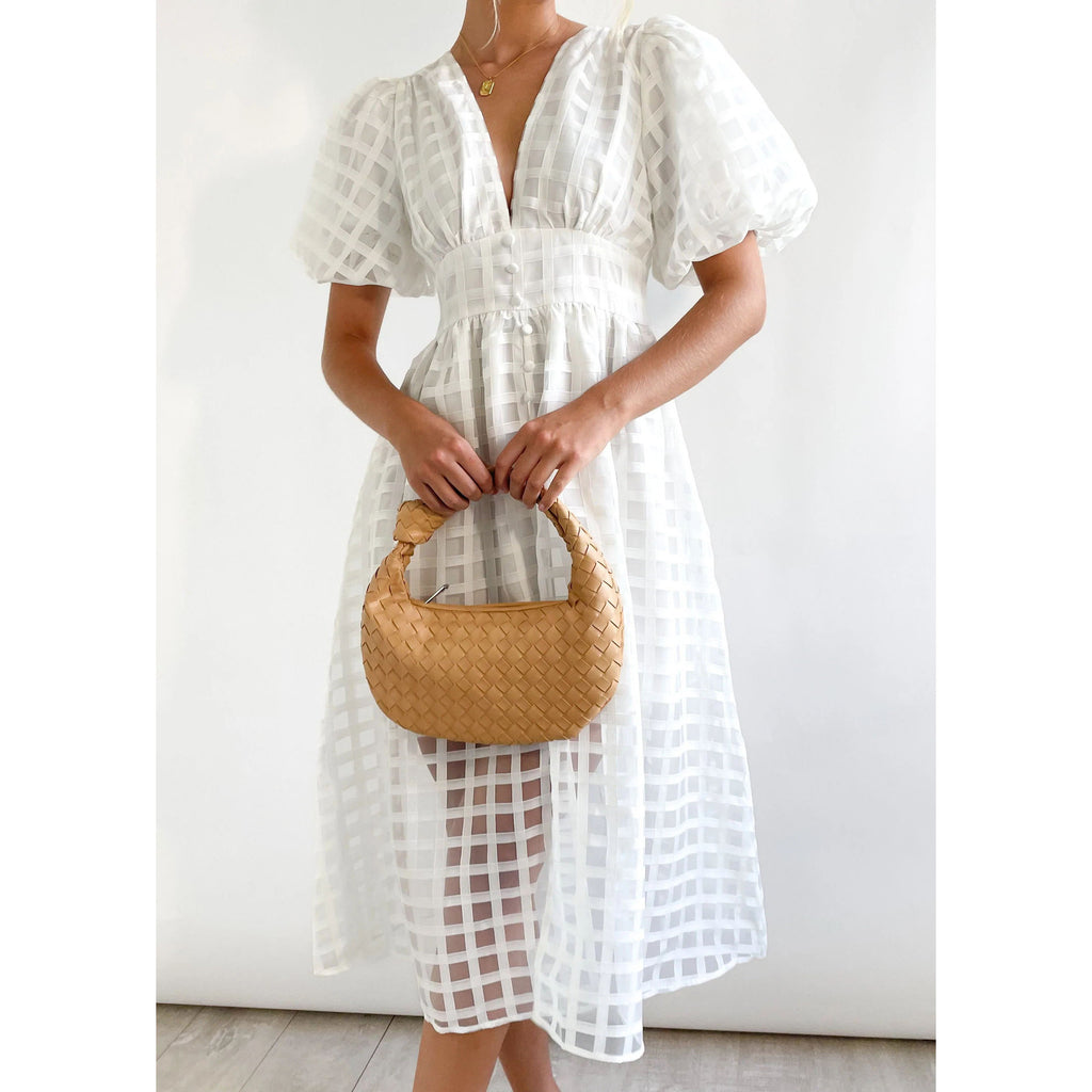 Fashionable Multi-color Lantern Sleeve Dress for Women - Casual and Party Wear