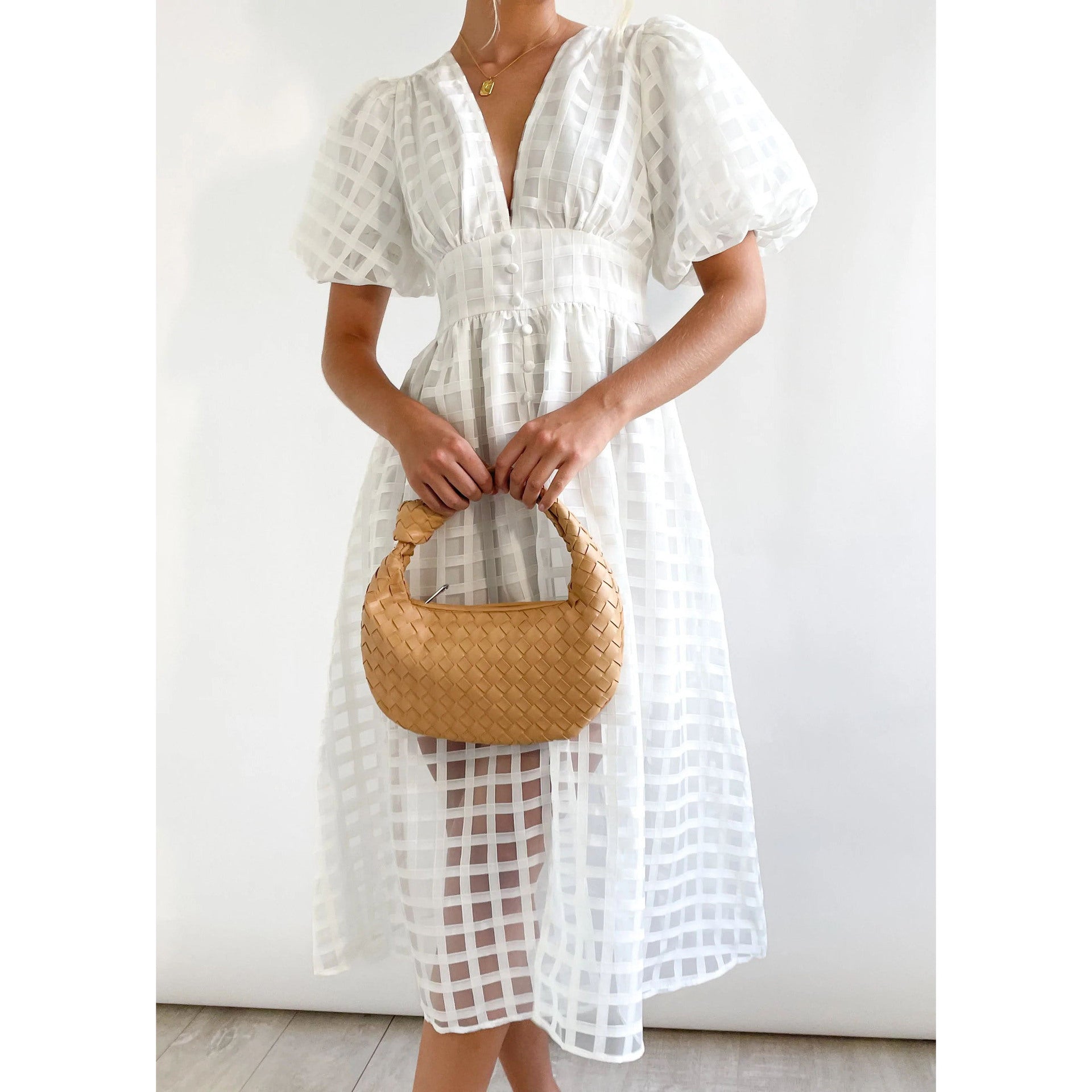 Fashionable Multi-color Lantern Sleeve Dress for Women - Casual and Party Wear