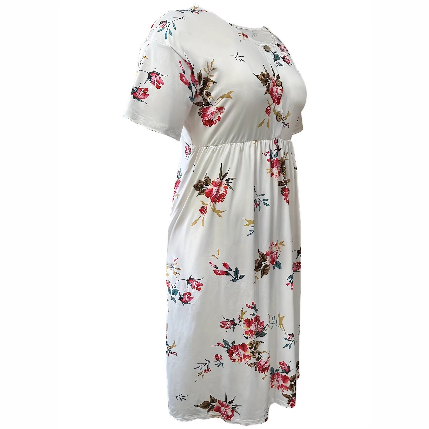 Floral Print Dress Women Summer Fashion Loose A-Line Dress