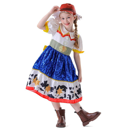 Cute Toy Story Jessie Cosplay Dress for Kids Party GownChildren's Formal Wear Performance Costume