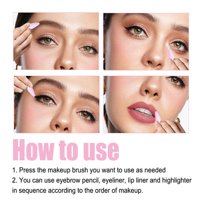4 In 1 Makeup Pen, Eyeliner, Eyebrow Pencil, Lip Liner, Highlighter 4 In 1 Makeup Pen, Multifunctional And Portable