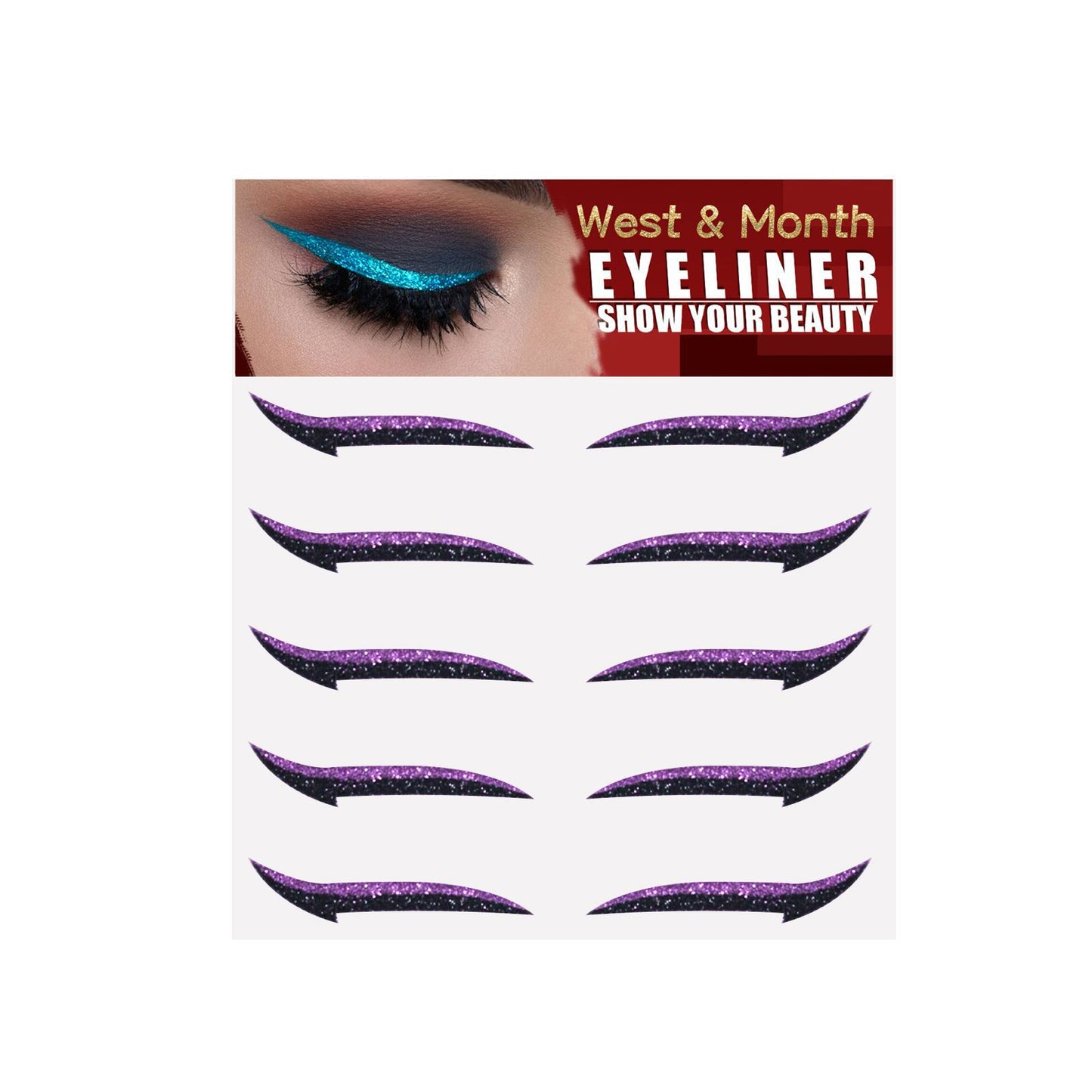 West&Month Eyeshadow Stage Makeup Eye Makeup European And American Eyeliner Self-Adhesive Double Eyelid Eye Makeup