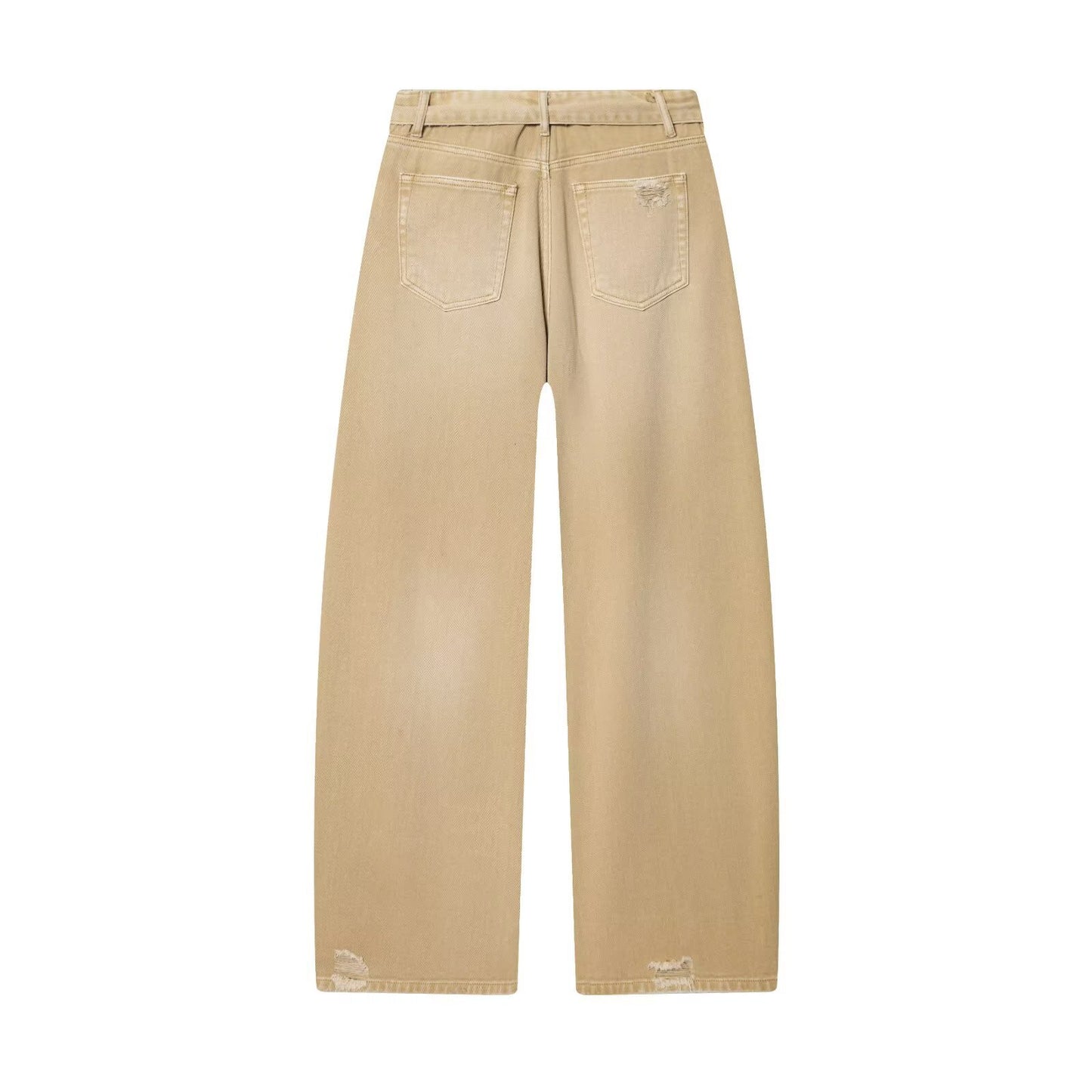 Folding waist casual jeans