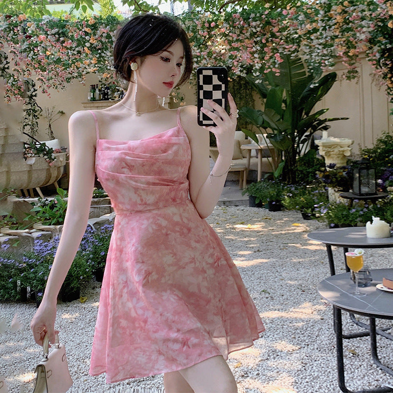 Waist collection printed camisole skirt short skirt for women