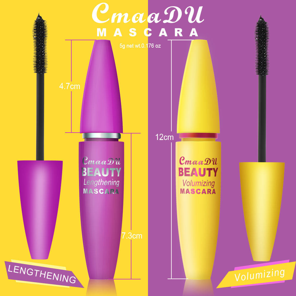 ماسكارا CmaaDu Makeup 4D لتكثيف وتجعيد الرموش، لا تلطخ بسهولة، رموش صناعية