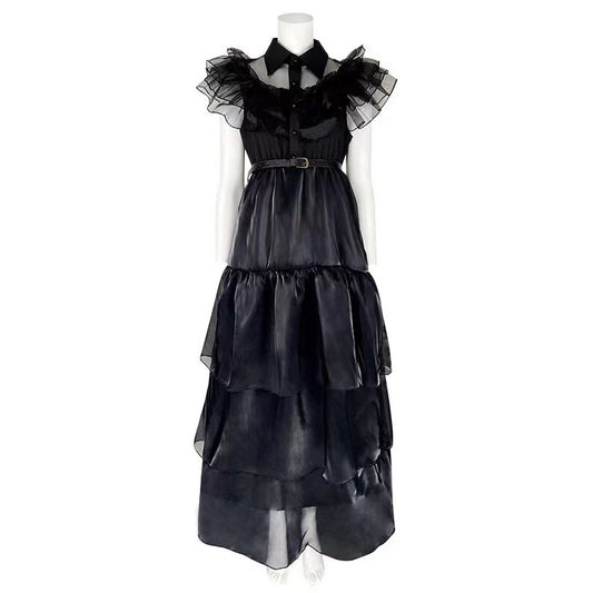 Wednesday Adams Family COS Dress Wednesday Dress Halloween Punk Dress