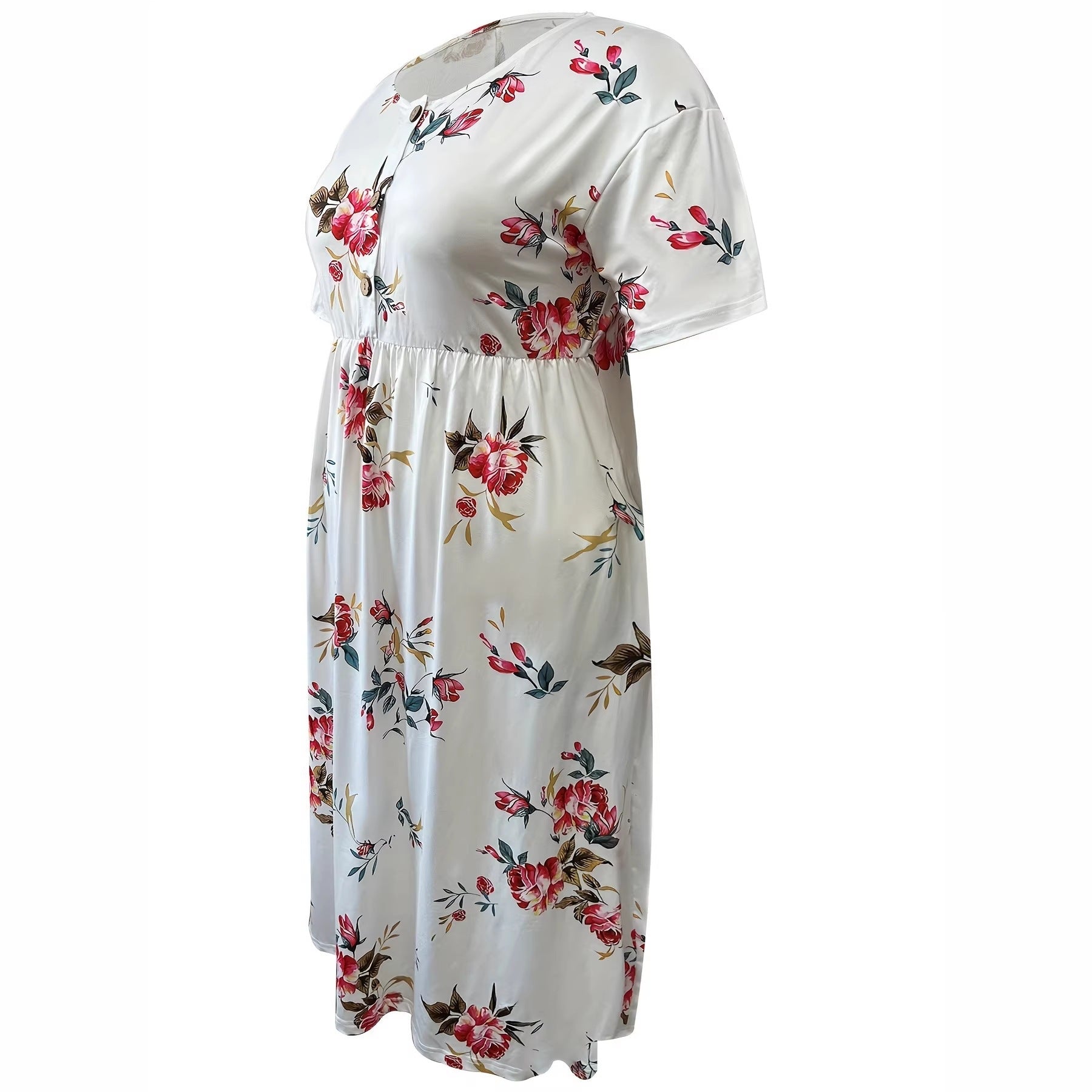 Floral Print Dress Women Summer Fashion Loose A-Line Dress